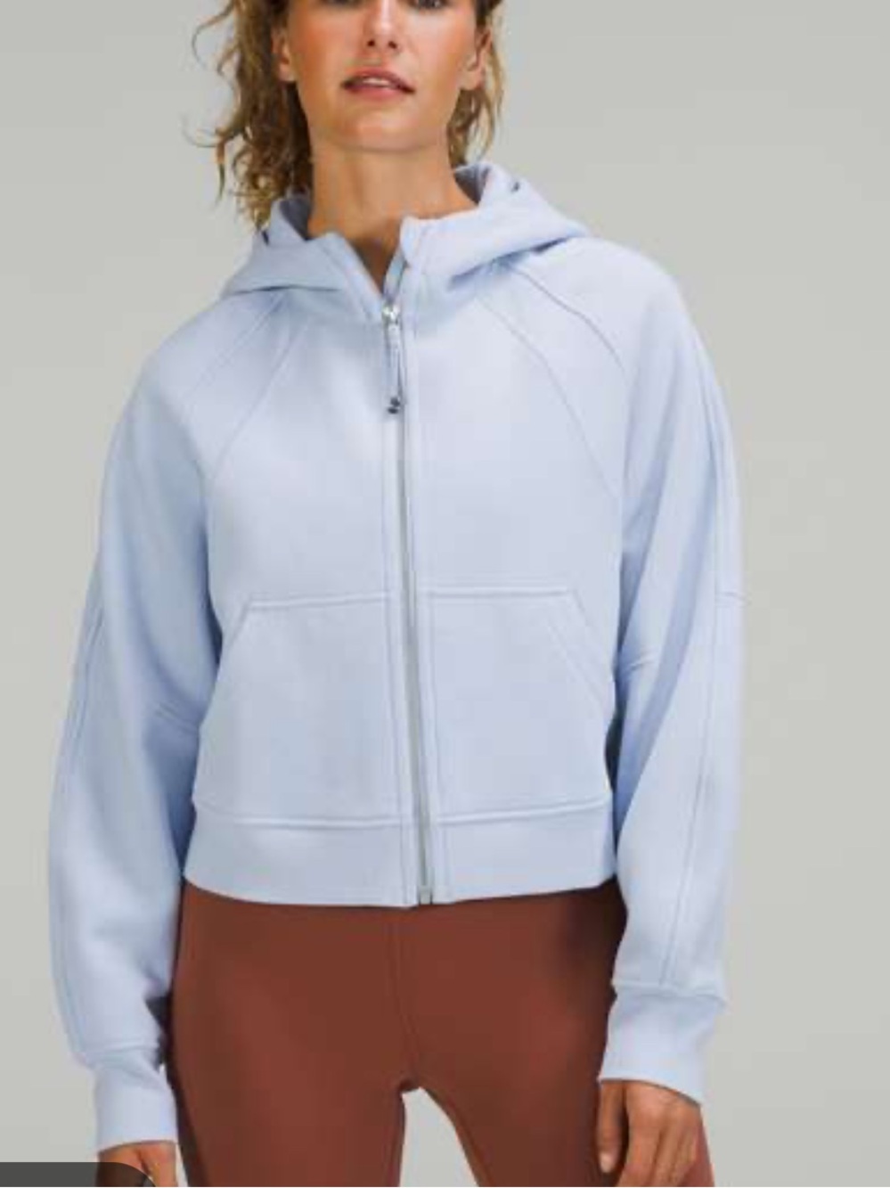 Lululemon Scuba Oversized Full Zip Hoodie Sweatshirt in Blue Linen Size M/L